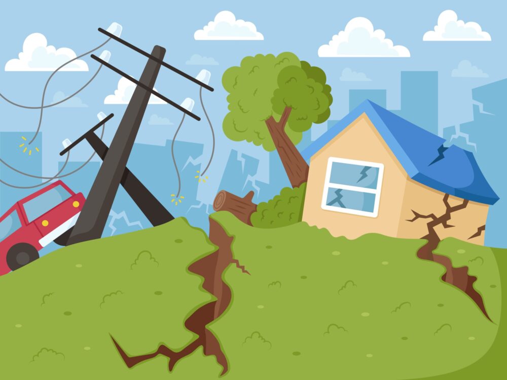 地震のイラスト